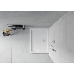 Mexen Slim cadita dus 130 x 100 cm, alb  cu sifon  crom - 40101013