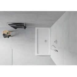 Mexen Slim cadita dus 120 x 70 cm, alb  cu sifon  crom - 40107012