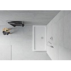 Mexen Slim cadita dus 130 x 70 cm, alb  cu sifon  crom - 40107013