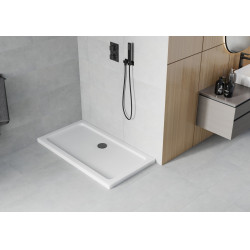 Mexen Slim cadita dus 120 x 70 cm,  alb  cu sifon  negru - 40107012B