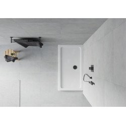 Mexen Slim cadita dus 120 x 70 cm,  alb  cu sifon  negru - 40107012B