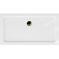 Mexen Slim cadita dus 130 x 70 cm,  alb  cu sifon  auriu - 40107013G