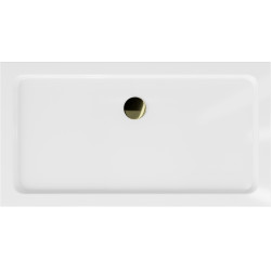 Mexen Slim cadita dus 130 x 70 cm,  alb  cu sifon  auriu - 40107013G