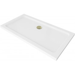 Mexen Slim cadita dus 140 x 70 cm,  alb  cu sifon  auriu - 40107014G