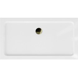 Mexen Slim cadita dus 140 x 70 cm,  alb  cu sifon  auriu - 40107014G