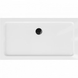 Mexen Slim cadita dus 140 x 70 cm,  alb  cu sifon  negru - 40107014B