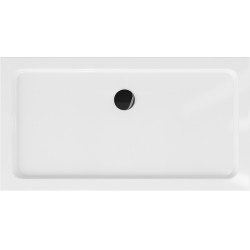 Mexen Slim cadita dus 140 x 70 cm,  alb  cu sifon  negru - 40107014B