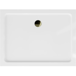 Mexen Slim cadita dus 100 x 80 cm,  alb  cu sifon  auriu - 40108010G