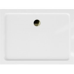 Mexen Slim cadita dus 140 x 80 cm,  alb  cu sifon  auriu - 40108014G