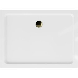 Mexen Slim cadita dus 130 x 90 cm,  alb  cu sifon  auriu - 40109013G