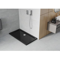 Mexen Slim cadita dus 140 x 70 cm, negru  cu sifon  crom - 40707014