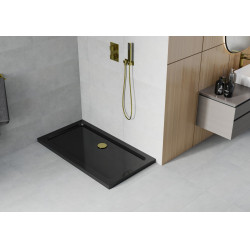 Mexen Slim cadita dus 120 x 70 cm, negru  cu sifon  auriu - 40707012G