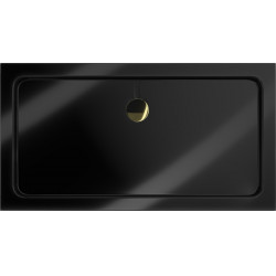 Mexen Slim cadita dus 130 x 70 cm, negru  cu sifon  auriu - 40707013G