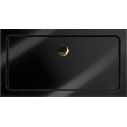 Mexen Slim cadita dus 140 x 70 cm, negru  cu sifon  auriu - 40707014G