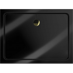 Mexen Slim cadita dus 130 x 80 cm, negru  cu sifon  auriu - 40708013G