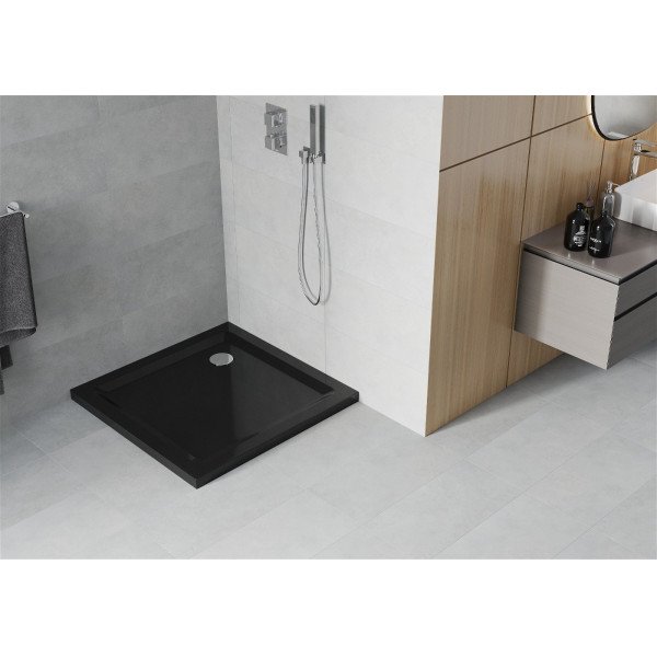 Mexen  Slim cadita dus 90 x 90 cm,  negru+szifon krom - 40709090