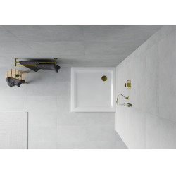 Mexen  Slim cadita dus 80 x 80 cm,  alb+szifon  auriu - 40108080G