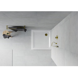 Mexen  Slim cadita dus 90 x 90 cm,  alb+szifon  auriu - 40109090G