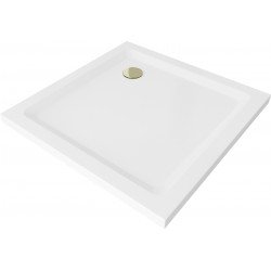 Mexen  Slim cadita dus 90 x 90 cm,  alb+szifon  auriu - 40109090G