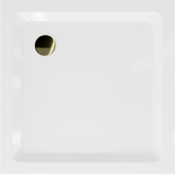 Mexen  Slim cadita dus 100 x 100 cm,  alb+szifon  auriu - 40101010G
