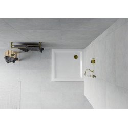 Mexen  Slim cadita dus 100 x 100 cm,  alb+szifon  auriu - 40101010G