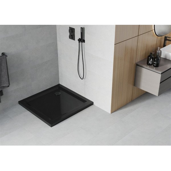 Mexen  Slim cadita dus 70 x 70 cm,  negru+szifon  negru - 40707070B