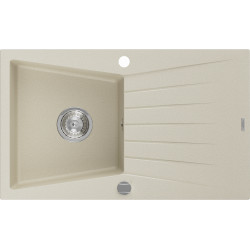 Mexen Cesar   Chiuveta bucatarie granit 1 cuva + picurator+ cadou pop up sifon   775 x 470 mm, beige - 6514771010-69 1 Cuva 467680 Mexen