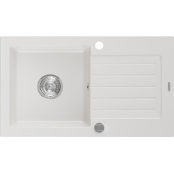 Mexen Pablo   Chiuveta bucatarie granit 1 cuva + picurator+ cadou pop up sifon    75,2 x 43,6 cm, alb  - 6510751010-20 1 Cuva 467680 Mexen