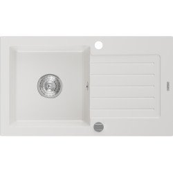 Mexen Pablo   Chiuveta bucatarie granit 1 cuva + picurator+ cadou pop up sifon    75,2 x 43,6 cm, alb  - 6510751010-20 1 Cuva 467680 Mexen