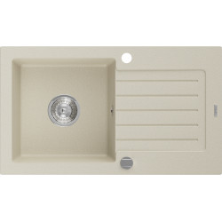 Mexen Pablo   Chiuveta bucatarie granit 1 cuva + picurator+ cadou pop up sifon    75,2 x 43,6 cm, beige - 6510751010-69 1 Cuva 467680 Mexen
