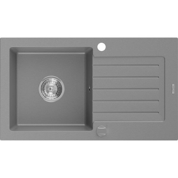 Mexen Pablo   Chiuveta bucatarie granit 1 cuva + picurator+ cadou pop up sifon    75,2 x 43,6 cm, gri  - 6510751010-71