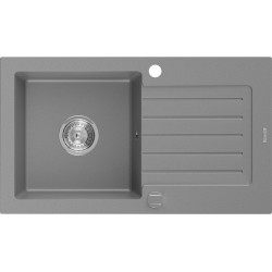 Mexen Pablo   Chiuveta bucatarie granit 1 cuva + picurator+ cadou pop up sifon    75,2 x 43,6 cm, gri  - 6510751010-71 1 Cuva 467680 Mexen