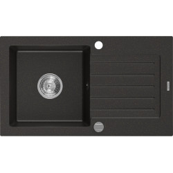 Mexen Pablo   Chiuveta bucatarie granit 1 cuva + picurator+ cadou pop up sifon    75,2 x 43,6 cm, negru / auriu - 6510751010-75 1 Cuva 467680 Mexen