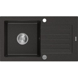 Mexen Pablo   Chiuveta bucatarie granit 1 cuva + picurator+ cadou pop up sifon    75,2 x 43,6 cm, negru / auriu - 6510751010-75 1 Cuva 467680 Mexen