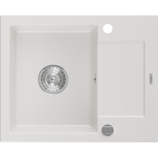Mexen Enzo   Chiuveta bucatarie granit 1 cuva + picurator+ cadou pop up sifon   57,6 x 46,5 cm, alb  - 6506571005-20