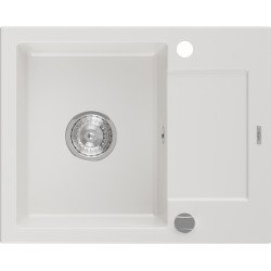 Mexen Enzo   Chiuveta bucatarie granit 1 cuva + picurator+ cadou pop up sifon   57,6 x 46,5 cm, alb  - 6506571005-20 1 Cuva 467680 Mexen