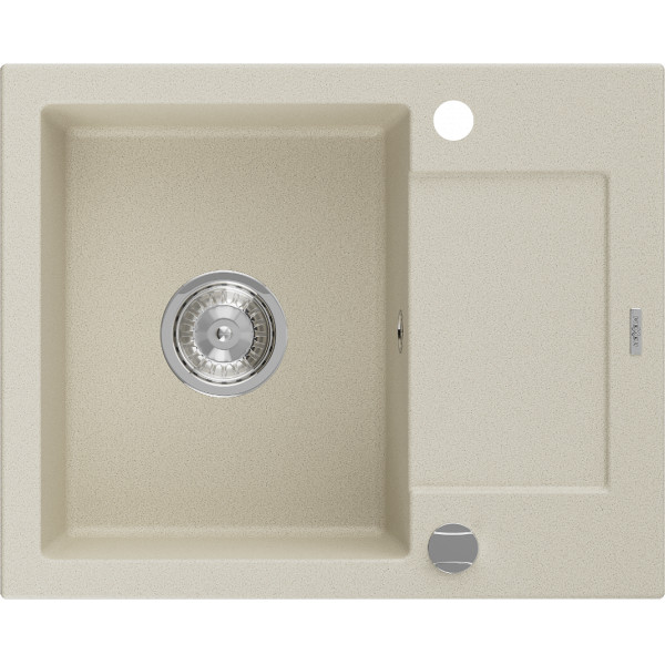 Mexen Enzo   Chiuveta bucatarie granit 1 cuva + picurator+ cadou pop up sifon   57,6 x 46,5 cm, beige - 6506571005-69