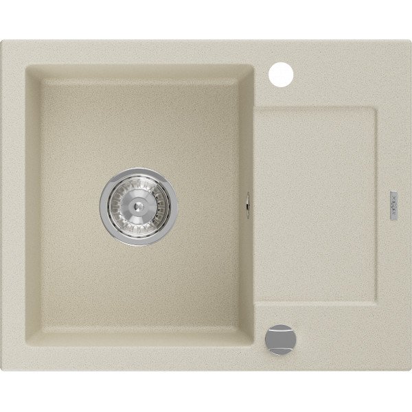 Mexen Enzo   Chiuveta bucatarie granit 1 cuva + picurator+ cadou pop up sifon   57,6 x 46,5 cm, beige - 6506571005-69