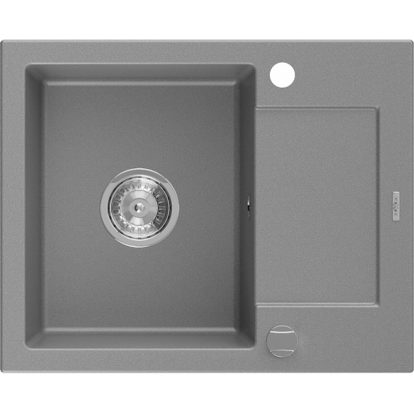 Mexen Enzo   Chiuveta bucatarie granit 1 cuva + picurator+ cadou pop up sifon   57,6 x 46,5 cm, gri  - 6506571005-71