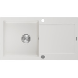 Mexen Leo   Chiuveta bucatarie granit 1 cuva + picurator+ cadou pop up sifon   90 x 50 cm, alb  - 6501901010-20 1 Cuva 467680 Mexen
