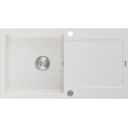 Mexen Leo   Chiuveta bucatarie granit 1 cuva + picurator+ cadou pop up sifon   90 x 50 cm, alb  - 6501901010-20 1 Cuva 467680 Mexen