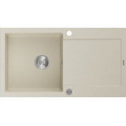 Mexen Leo   Chiuveta bucatarie granit 1 cuva + picurator+ cadou pop up sifon   90 x 50 cm, beige - 6501901010-69 1 Cuva 467680 Mexen