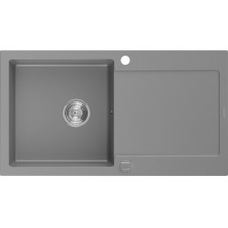 Mexen Leo   Chiuveta bucatarie granit 1 cuva + picurator+ cadou pop up sifon   90 x 50 cm, gri  - 6501901010-71 1 Cuva 467680 Mexen
