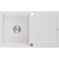 Mexen Bruno   Chiuveta bucatarie granit 1 cuva + picurator+ cadou pop up sifon   795 x 495 mm, alb  - 6513791010-20 1 Cuva 467680 Mexen
