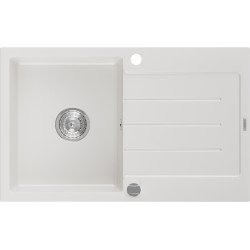 Mexen Bruno   Chiuveta bucatarie granit 1 cuva + picurator+ cadou pop up sifon   795 x 495 mm, alb  - 6513791010-20 1 Cuva 467680 Mexen