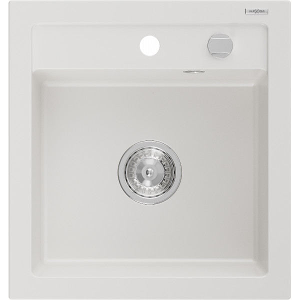 Mexen Vito   Chiuveta bucatarie granit 1 cuva + cadou pop up sifon  520 x 490 mm, alb  - 6503521000-20