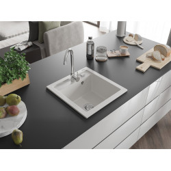 Mexen Vito   Chiuveta bucatarie granit 1 cuva + cadou pop up sifon  520 x 490 mm, alb  - 6503521000-20 1 Cuva 467680 Mexen