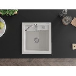 Mexen Vito   Chiuveta bucatarie granit 1 cuva + cadou pop up sifon  520 x 490 mm, alb  - 6503521000-20