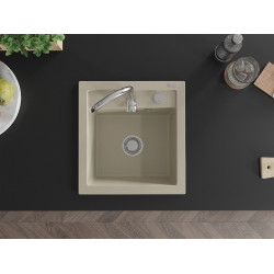 Mexen Vito   Chiuveta bucatarie granit 1 cuva + cadou pop up sifon  520 x 490 mm, beige - 6503521000-69