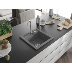 Mexen Vito   Chiuveta bucatarie granit 1 cuva + cadou pop up sifon  520 x 490 mm, gri  - 6503521000-71 1 Cuva 467680 Mexen